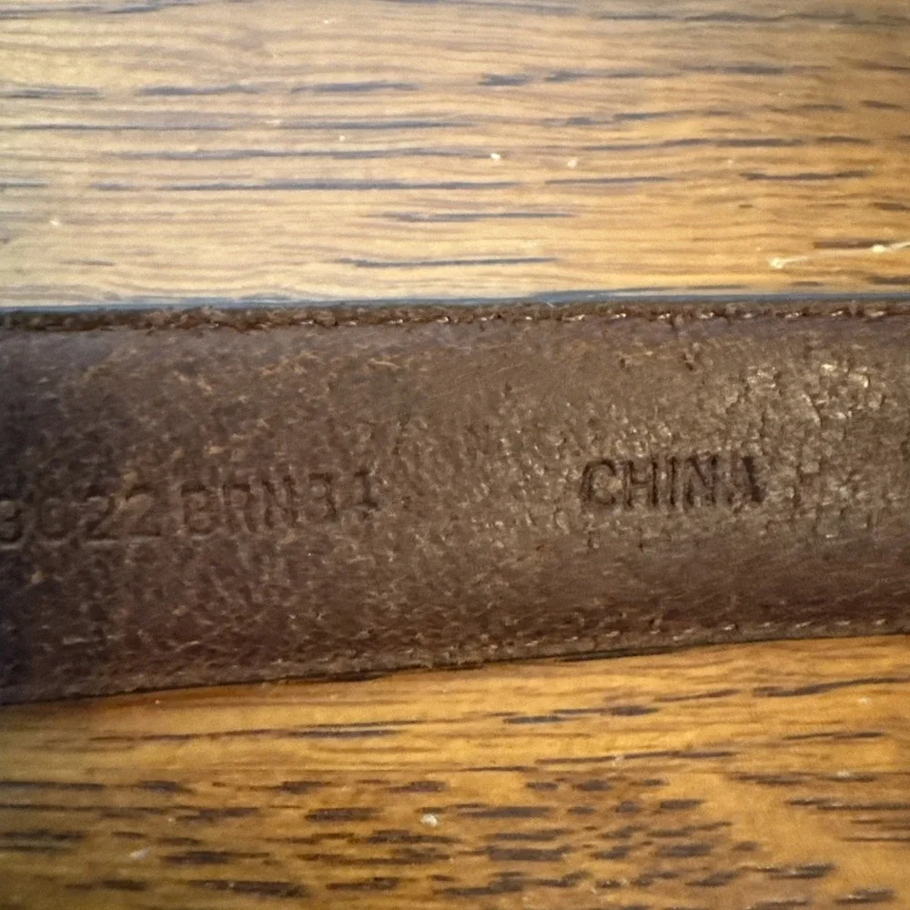 Leather Belt Size 34 MB3022 Brn Buffalo Conchos Basket Weave